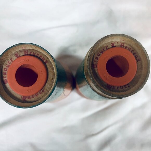 Vintage Granger L’Heureux Wooden Salt Pepper Shakers Quebec Canada Handmade - Picture 4 of 4